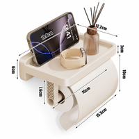 Support mural moderne en plastique pour papier toilette avec étagère de rangement, distributeur de papier hygiénique pour salle de bain