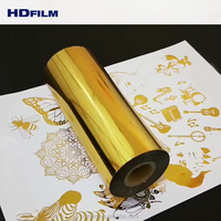 Feuille de marquage à chaud PET générique HDFOIL, fabricant chinois, rouleau de feuille de marquage dorée, largeur personnalisable (640mm/700mm) pour plastique