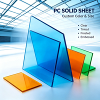 Plaque en polycarbonate solide sur mesure, couleur et taille personnalisées, transparente, teintée, givrée, surface gaufrée pour la construction de auvents et de toitures