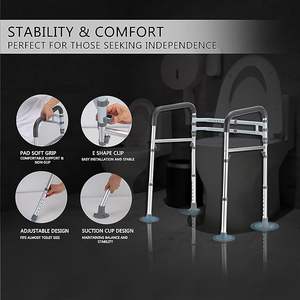 Strumenti di sicurezza per il bagno con struttura di sicurezza per anziani con struttura di sicurezza regolabile in altezza 300 LB pieghevole <span class=keywords><strong>Handicap</strong></span> - Product Image 6