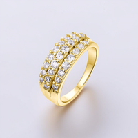 Bague empilable QX Fine Jewel en argent sterling S925 pour femme, avec moissanite brillante de 2 carats, couleur D, qualité VVS1, plaquée or, sertie à griffes