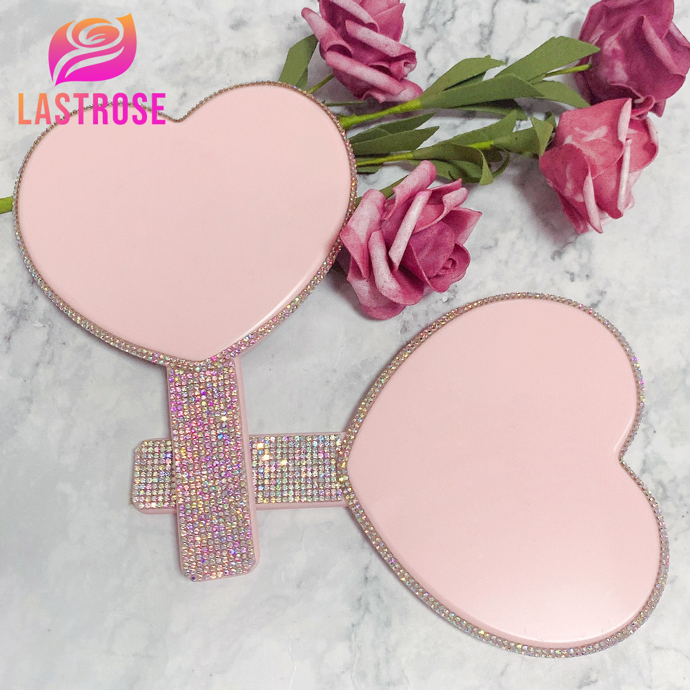 miroir à poignée en diamant