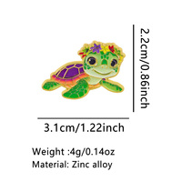 Épinglette en émail de dessin animé, mignonne tortue de mer, badges à revers pour sacs à dos, accessoires vestimentaires, bijoux de mode, cadeaux pour amis