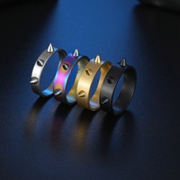 Bagues plaquées 6 mm style punk à 3 pointes, pour défense d'urgence, unisexe, pour couple, à porter au quotidien, bijoux en gros