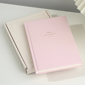 Custom Printing logo Hardcover Linen Cover <strong>A5</strong> Size Bound Journal <strong>Notebook</strong> Wellness Planner With Gift Box - Product Image 5