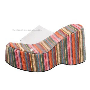 Sandalias de Plataforma con Rayas para Mujer, Nuevas Ideas de Productos Personalizados, Chanclas de PVC para Playa - Product Image 5