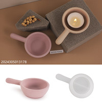 Gypse bougie tasse poignée bougeoir casserole Silicone moule pour béton ciment gypse bougie pot résine moule décoration de la maison