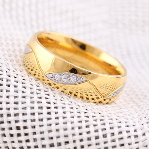 Diamond <b>Rings</b> Stainless Steel Couple <b>Rings</b> Round Brilliant Cut Geometric Shape Gift Unisex Jewelry CG1076 - Product Image 1