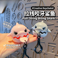 Pendentif Requin à Cordon Rétractable Anti-Stress - Grand Poisson Mange Petit Poisson, Porte-clés Créatif pour Sac