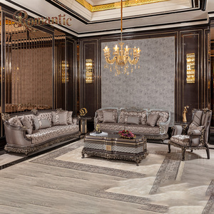 <span class=keywords><strong>Divano</strong></span> Reale di Lusso <span class=keywords><strong>Turco</strong></span> per Soggiorno Nero e Oro Grande Dimensione Set Completo in Tessuto Jacquard di Alta Qualità con Struttura in Legno - Product Image 1