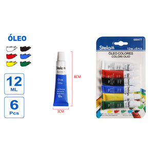 Juego de 6 pinturas al óleo de 12ML para artistas y aficionados para pintar sobre lienzo - Product Image 1