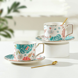 220ml Luxury Gold Rim Coffee Cup and Saucer Afternoon <b>Tea</b> Cups <b>Set</b> Porcelain <b>Tea</b> <b>Gift</b> <b>Set</b> - Product Image 3