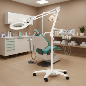 Professional Custom Adjustable Rolling Stand LED Floor Magnifying Lamp <b>Light</b> with Wheels for Laboratory Beauty Salon - Product Image 1