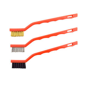 3個ミニワイヤーブラシセットスチール真鍮ナイロンブラシクリーニング研磨詳細金属錆クリーンツールホームキッチンキット - Product Image 6