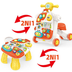 Offre Spéciale : Trotteur Bébé Multifonction 4-en-1 Convertible en Table, <span class=keywords><strong>Chariot</strong></span> et Voiture à Pousser Musicale pour l'Apprentissage Précoce - Product Image 3