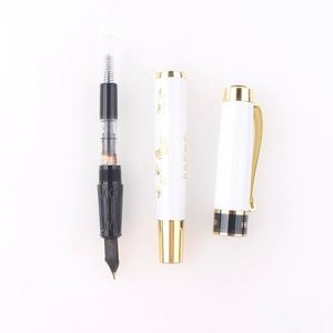 Wholesale White Engraved Logo Fountain <b>Pen</b> Unique Gift Ideas Metal Custom Innovative Signature With Gold Clip - Product Image 5