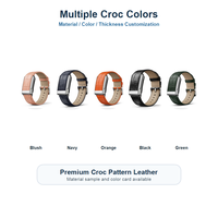 Bracelet de remplacement en cuir d'alligator véritable prêt à être expédié pour montre connectée Whoop 5.0, options multicolores, réglable