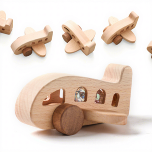 Modèle d'avion en <span class=keywords><strong>bois</strong></span>, jouet éducatif pour tout-petits, jouet d'apprentissage précoce en <span class=keywords><strong>bois</strong></span> pour garçons de 2 à 4 ans - Product Image 3