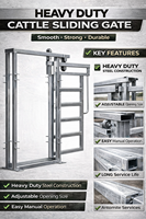 Porte coulissante pour bétail de qualité supérieure avec installation facile, barrière coulissante pour bétail pour les solutions d'élevage, porte pour bétail, barrière pour bétail