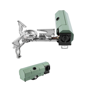 Réchaud de camping portable pliable multi-combustibles en métal pour pique-nique en plein air, au butane et au propane, avec flamme réglable - Product Image 1