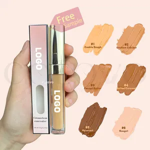 Gratis Sampel Logo Kustom Label Pribadi Tahan Lama Makeup Wajah Matte Cakupan Penuh Cair Definisi Tinggi HD Pro Concealer (Baru)