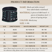 Ceinture élastique noire de haute qualité pour la musculation, soutien lombaire réglable et durable, en polyester, unisexe