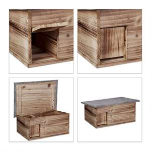 Maisons de <span class=keywords><strong>hérisson</strong></span> d'extérieur, avec rabat de rat, entrée de labyrinthe, 21x46x34 cm, bois de sapin, pour jardin, patio,balcon - Product Image 5