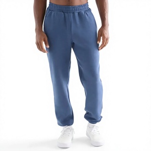 <b>Men</b> Hooded Tracksuit Solid Blue 100% Cotton Breathable Full Length Sweatshirt and <b>Pants</b> with Side Pockets Casual Winter Wear - Product Image 5