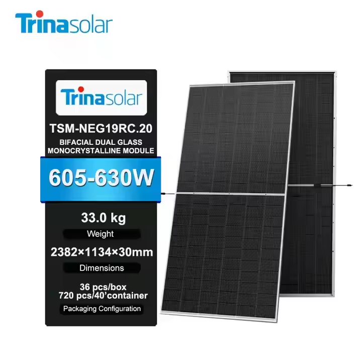 Vertex N TSM-NEG19RC.20 Trina N-type Topcon Bifacial Dual Glass 605 ...