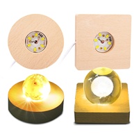 Gros bois led veilleuse base en bois 3d led lampe base pour 3D Illusion Night Light
