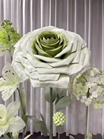 J-038 Fleurs artificielles géantes personnalisées couleur vert crème Rose Forêt Printanière pour décorations de mariage et toiles de fond d'événements