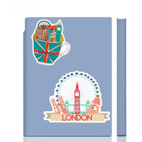 Pegatinas personalizadas de vinilo para cabina telefónica, autobús, equipaje, estilo clásico de Londres, azul, rojo, británico, 50 Uds.