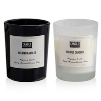 Lilin Mewah Kustom 15 Jam Label Pribadi Personalisasi Stoples Kaca Hitam Matte Lilin Aroma Kedelai