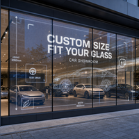 Écran LED transparent sur mesure pour vitrine de concession automobile, mur en verre, projet commercial en verre