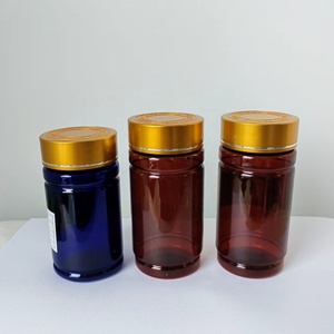 Botellas de Medicina de plástico PET ámbar de 100ml, 150ml, 180ml, 200ml, con <span class=keywords><strong>tapa</strong></span> CRC dorada para embalaje de cápsulas - Product Image 6