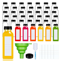 Botellas vacías de jugo de leche Botellas de jugo de plástico PET con tapas Reutilizable Claro a granel LOGO personalizado Contenedores de bebidas para jugo