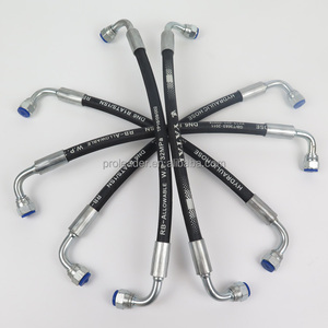Assemblage de tuyau en <span class=keywords><strong>caoutchouc</strong></span> NBR OEM ODM 1/4 "<span class=keywords><strong>6mm</strong></span> Raccord de connecteur M22 Tuyau de nettoyeur haute pression tressé en fil d'acier Service de coupe personnalisé - Product Image 1