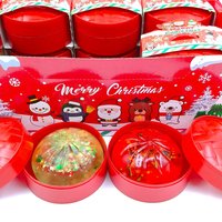 Jouet sensoriel de Noël en forme de boulette à presser, avec panier de cuisson à la vapeur simulé et paillettes, doux, à rebond lent, jouet de décompression