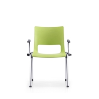 Chaise de formation pliable moderne en plastique avec accoudoirs fixes et pieds en alliage d'aluminium pour la maison et le bureau