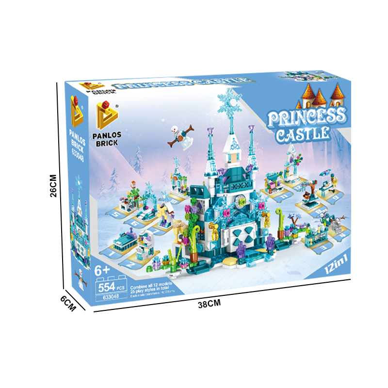 PANLOS 633048 Building Blocks Set for Girls - Princess Castle Toy