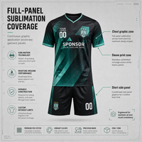 Tenue de football imprimée par transfert thermique intégral, short léger, respirant, anti-humidité, séchage rapide, en polyester, kit d'été