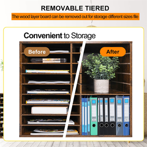 Cổ 36 Khe Cắm Máy Tính Để Bàn Giấy Lưu Trữ Lớp Học Người Giữ Thư Trung Tâm Gỗ Có Thể Điều Chỉnh Văn Học Tổ Chức Cho Nhà Văn Phòng - Product Image 3