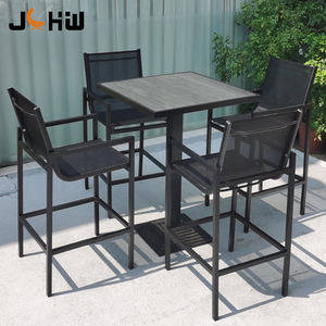 Moderno Comercial Hotel bar Restaurante Café Salón al aire libre Set Metal Jardín Patio Mesa <span class=keywords><strong>de</strong></span> comedor y Taburetes <span class=keywords><strong>de</strong></span> Bar - Product Image 2