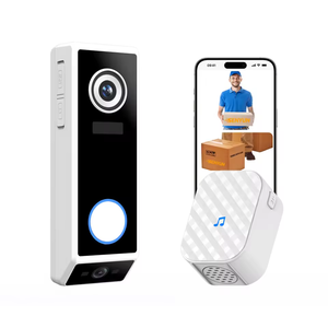 Sonnette connectée avec caméra vidéo, double objectif 5MP, Wi-Fi HD, vision nocturne 190 degrés, étanche IP65, audio bidirectionnel, garantie 2 ans - Product Image 1