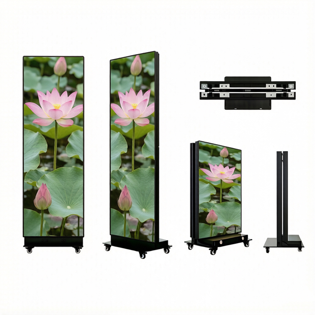 LED P2.5 Poster Screen Trade Show Signage Professional HD Instant Deployment Technology Retail Store Floor Stand Animation