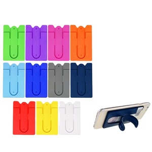 Soporte de silicona flexible para móvil con tarjetero, adhesivo trasero para celular, colores vibrantes, para escritorio y cama - Product Image 1