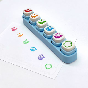 Ensemble de tampons personnalisés miniatures en couleurs pastel, <span class=keywords><strong>6</strong></span> en 1, <span class=keywords><strong>tampon</strong></span> réglable pour journal - Product Image 1