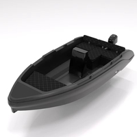 Bateau Rapide en PEHD, Monocoque Moulé de 4,9 M, Bateau à Moteur 7 Personnes avec Coque Anti-Vagues pour Navigation Fluide