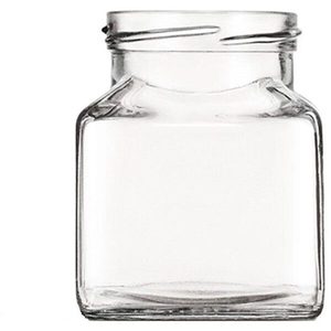 Barattoli di vetro quadrati da 230 ml con coperchio a vite - Product Image 4