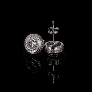 עגילי זירקון יהלום גיאומטריים אופנתיים לנשים וגברים, עגיל בודד יוקרתי טרנדי בסגנון היפ הופ - Product Image 2